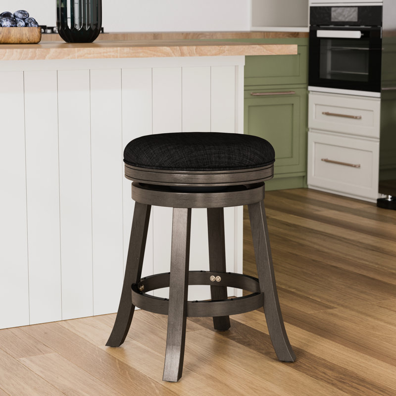 Tabouret de comptoir de 24 po avec élément, siège en tissu à finition élégante, décoration, mouvement pivotant confortable, structure de fabrication