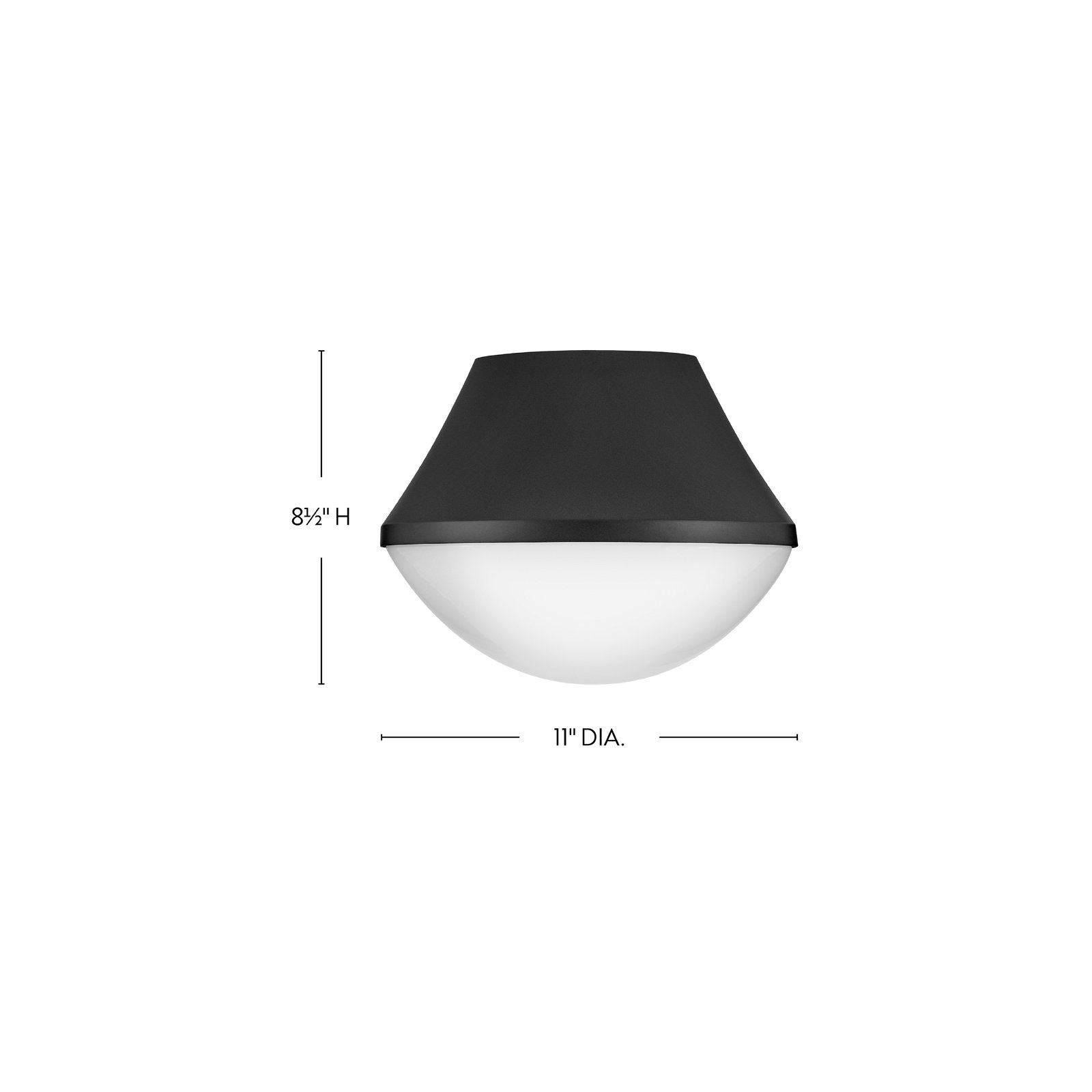 Carsyn Single Light Glass Flush Mount, Black