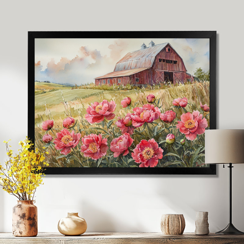 Doffin - Floral Oversized Canvas Prints, Single Picture Framed Print, 30" H x 40" W, Black