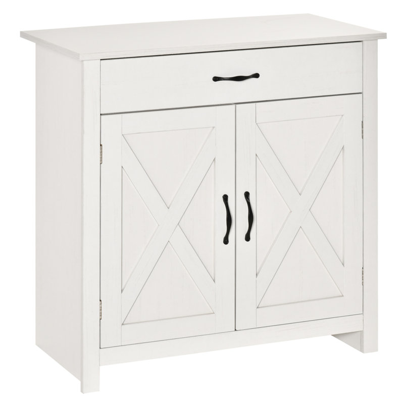 Storage Wood Console Table with Drawer, White