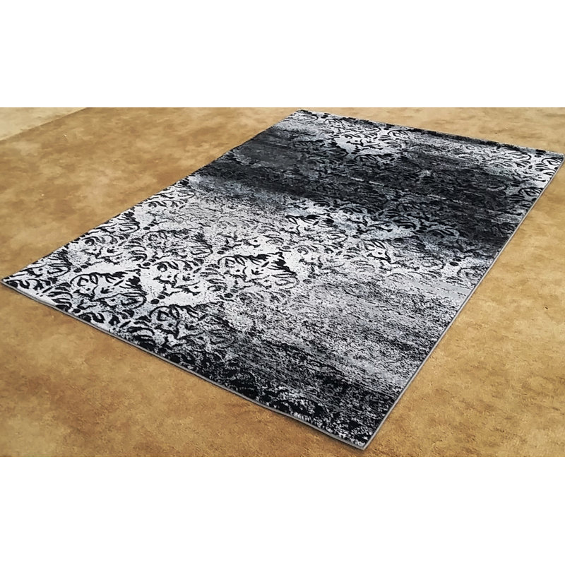 Tapis à motif géométrique gris Godley, Rectangle 7 pi 11 po x 9 pi 10 po