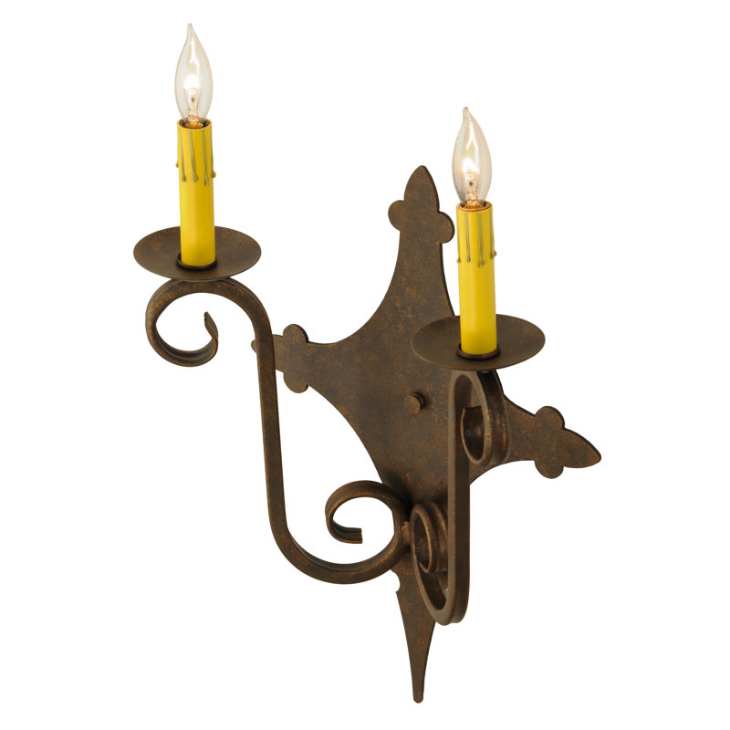 Angelique 2 - Light Candle Wall Light, 18" H x 13" W x 6" D