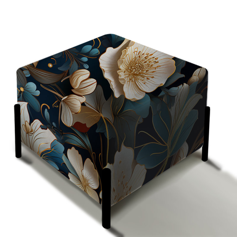 Jewel Tones Flowers Blooms - Repose-pieds carré floral