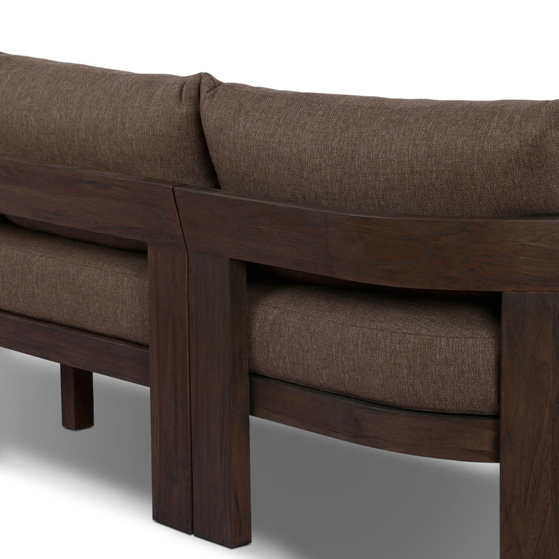 Jackson Outdoor 2PC Sectional-LAF Chaise-Ellor Brown, Ellor Brown, Left Hand Facing, Stained Saddle Brown