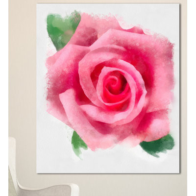 « big rose rose fleur avec feuilles », reproduction d’art sur toile tendue