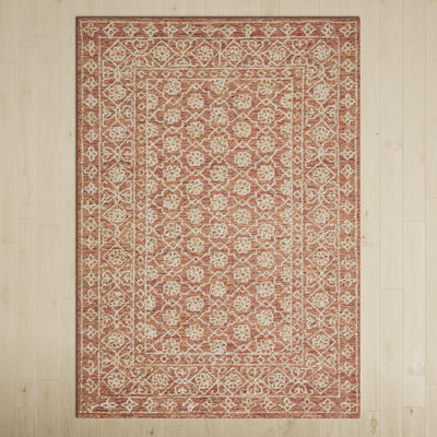 Millcreek Oriental Handmade Tufted Wool Area Rug in Rust/Brown