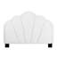 Lit simple contemporain blanc avec tête de lit tapissier à motif floral en laine et tête de lit en tissu à DEL intégrée