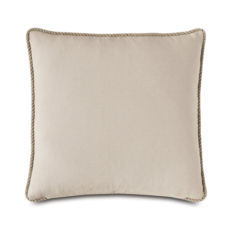 Naya Geometric Black and Beige Synthetic Square Throw Pillow