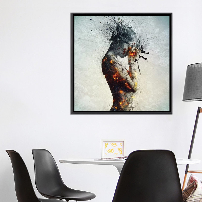«Delibération» par Mario Sanchez Nevado - reproduction sur toile, H 26 po x l 26 po, Toile avec cadre flottant, Noir
