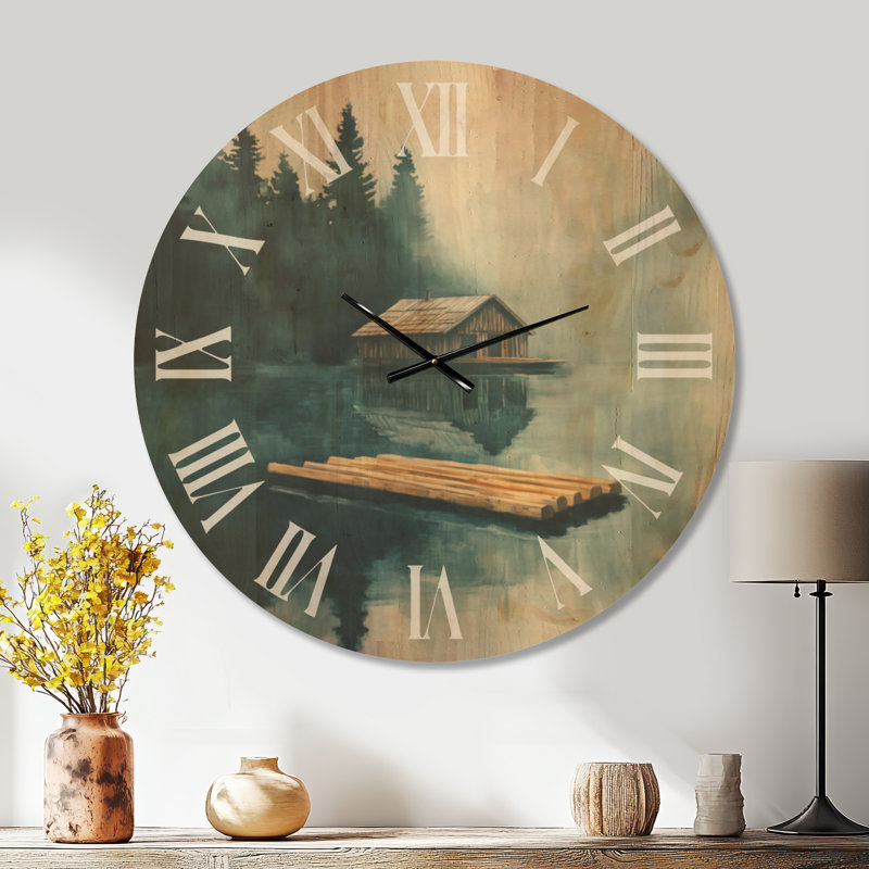 Horloge murale surdimensionnée en bois rustique, Surdimensionné