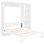 Lit double avec tablettes, blanc - Gain de place pour plusieurs pièces. Style armoire pliable pour maximiser les matelas de 8 pouces. Support confortable. Lattes flexibles et contreplaqué.-1595492556