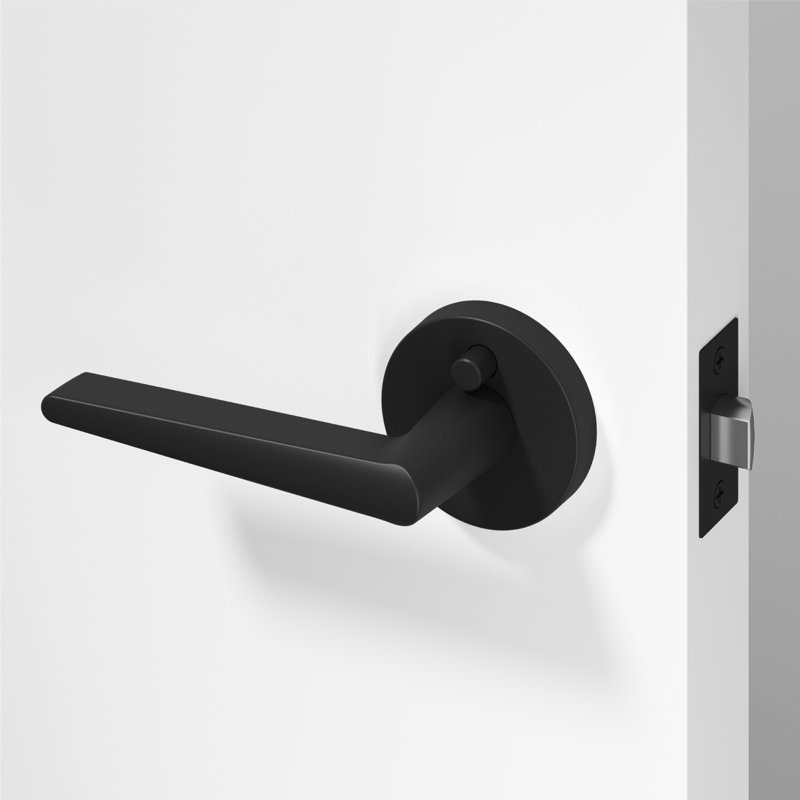 Poignée de porte Halo Design moderne dissimulé pour (lit et salle de bain) - Style minimaliste élégant en noir mat, Noir mat