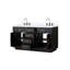 Ensemble de meuble-lavabo double en chêne noir l 60 po x P 22 po, plateau en marbre de culture et robinet