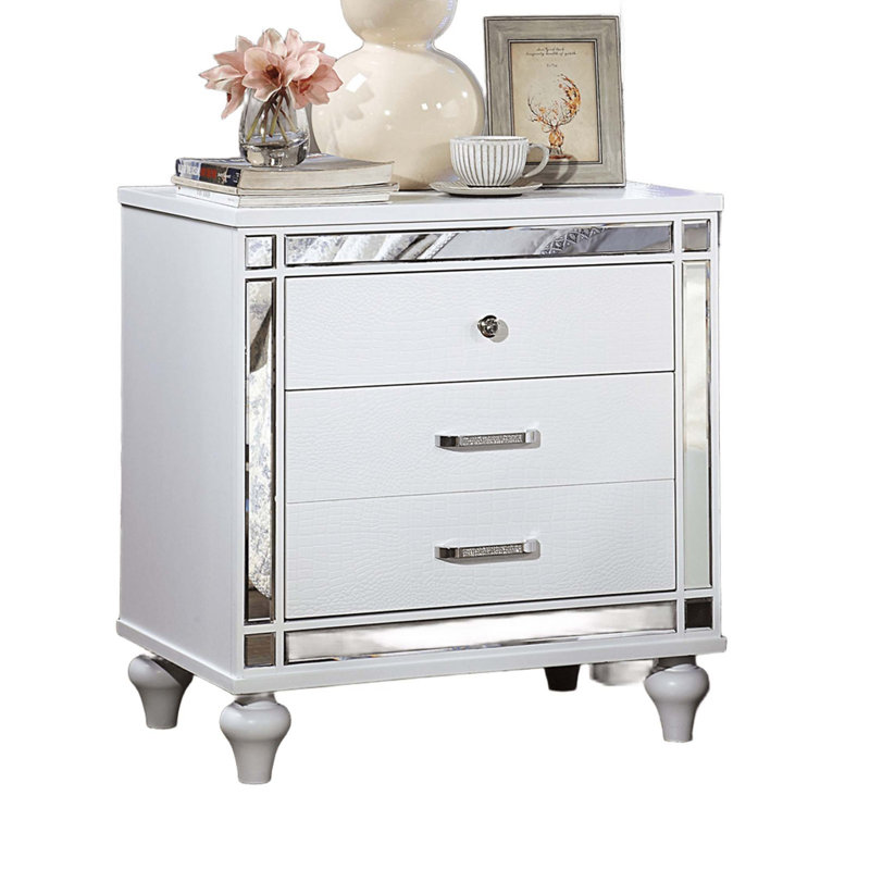 Table de chevet 1pc, Blanc