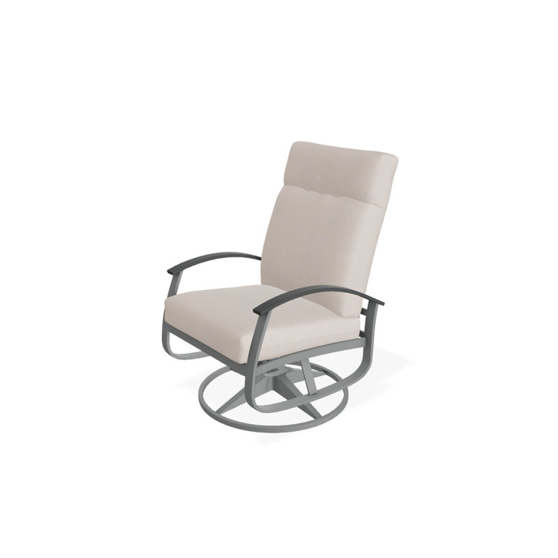 Belle Isle Outdoor Rocker Chair, Glimpse Cloud, Classic Graphite P30, Textured Graphite