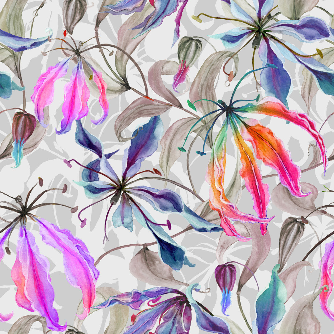 Sesser Beautiful Gloriosa Lilies von Katiko-dp - Leinwandbild auf Wrapped Canvas