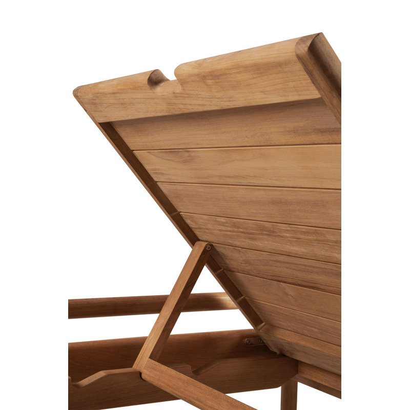 Jack Outdoor Teak Chaise Lounge