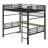  Bowmin Full Size Metal Loft Bed Frame With Storage Shelf And LED Light