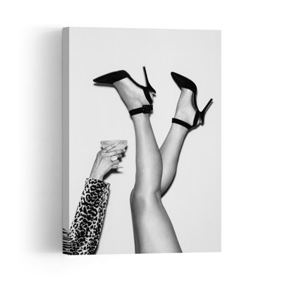 Chic High Heels Party Abstract Contemporary Animal Portrait Wall Art Print by Pictufy Studio III - Print