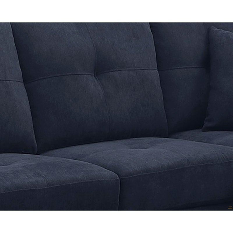 Canapé modulaire, bleu foncé, Velours bleu foncé