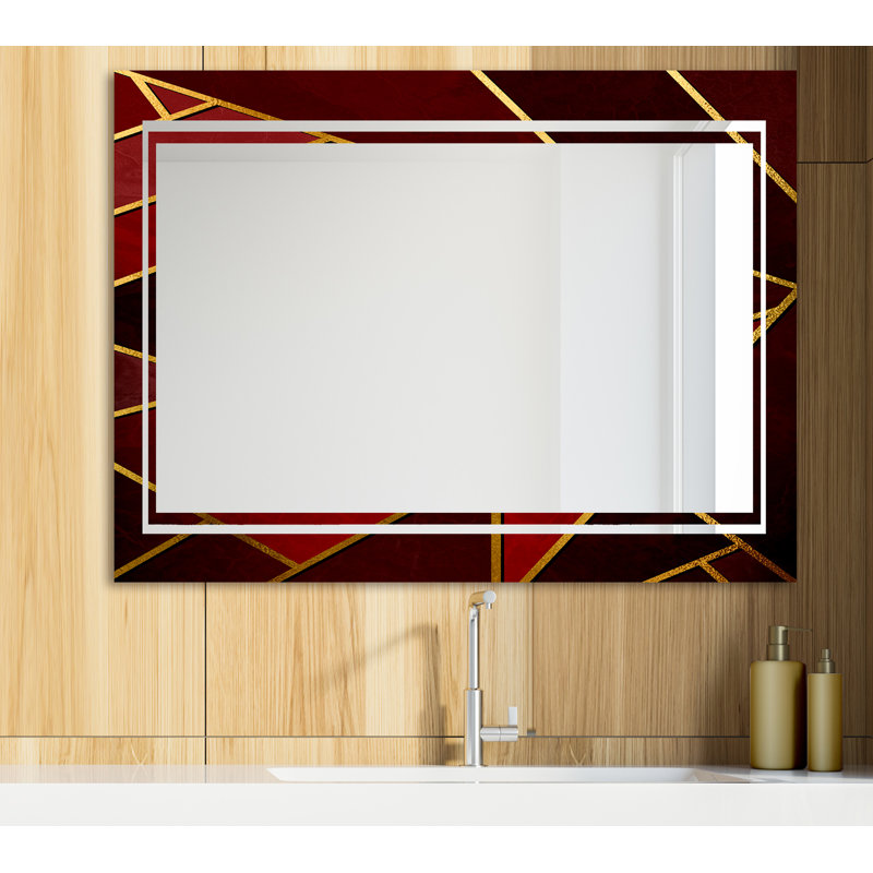 Glam Modern & Contemporary Vanity Mirror, 48" H x 30" W, Capital Honeycomb 1