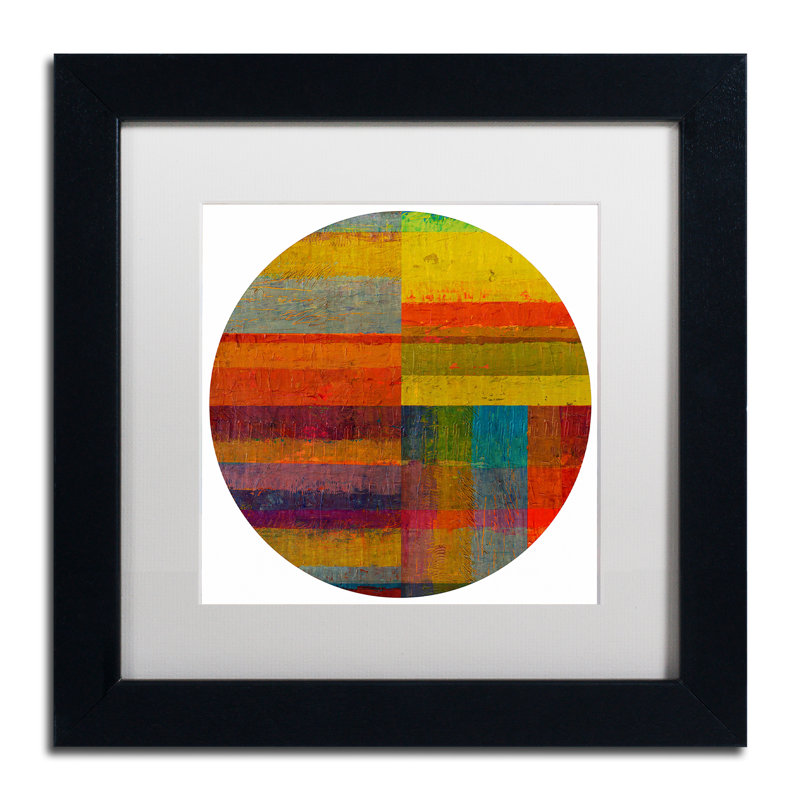« round 4,0 » par michelle calkins, reproduction d’art encadrée, H 11 po x l 14 po x P 0,5 po, Blanc