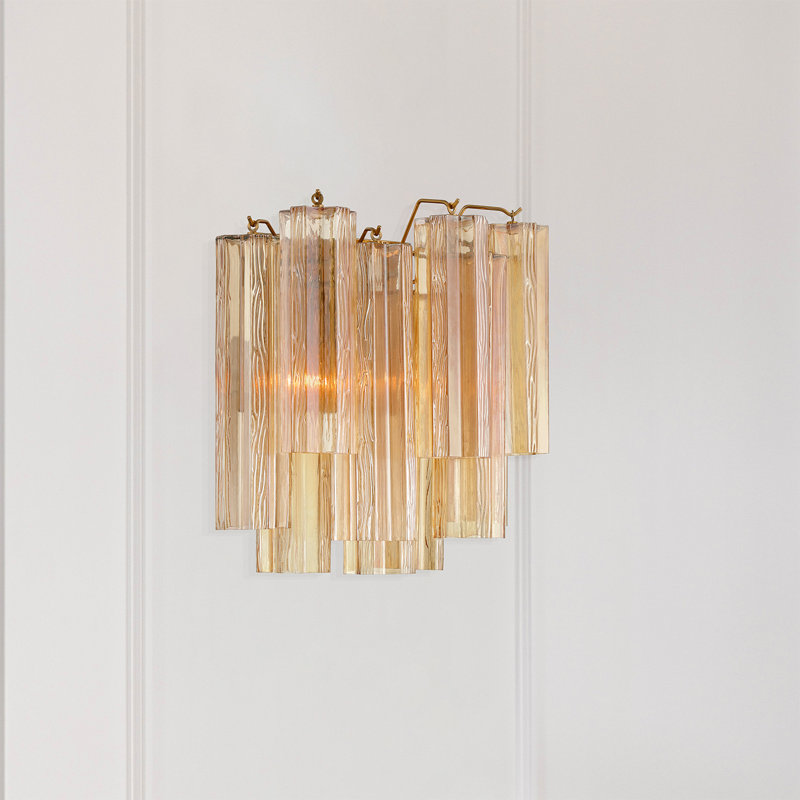 Hardman 2 Light Aged Brass Sconce, Gold, Gold