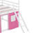 Kobart Bunk Wood House Bed with Elegant Windows, Sills and Tent-963362272-963362279