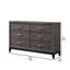 Transitional Style Dresser With 6 Drawers And Metal Pulls, Grey And Black