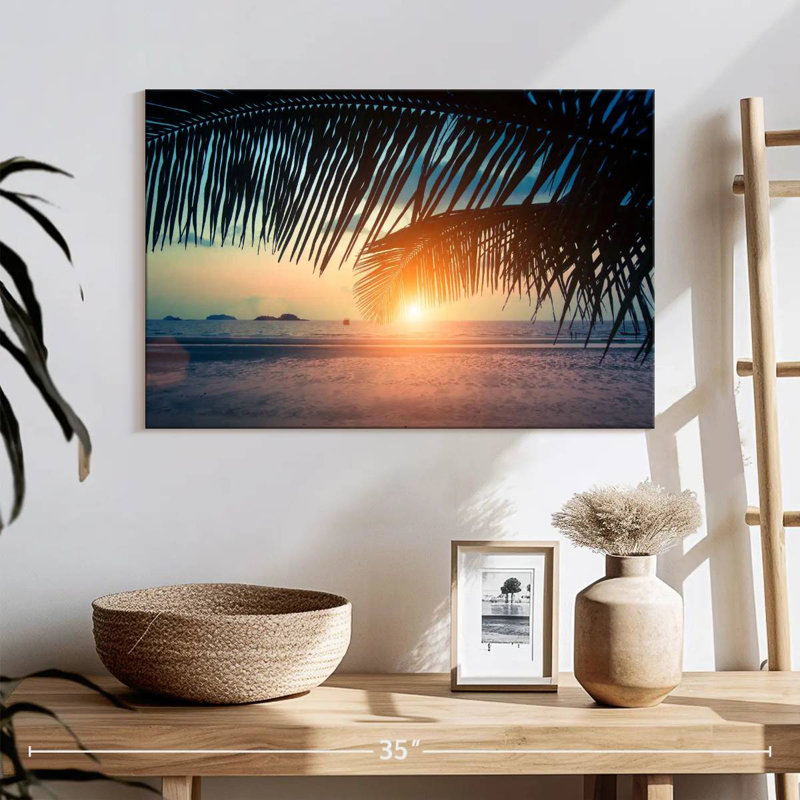 Gillard Sunset Beach Palm Leaves, H 16 po x l 24 po