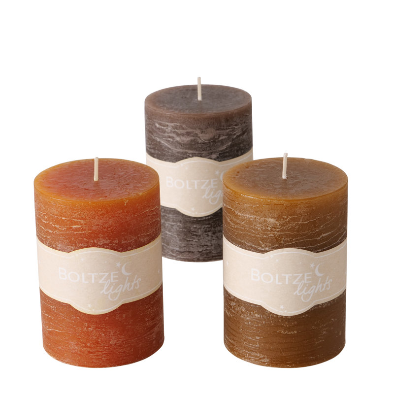 Unscented Pillar Candle, Brown