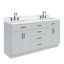 Meuble-lavabo double en bois massif 66 po avec plateau en quartz Carrara de 1,5 po Thornaby-1337078994-1295182543