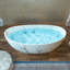 Baignoire de trempage autoportante en résine 69 po à motif de marbre, baignoire ovale moderne à surface solide avec trop-plein encastré et drain intégré, finition mate