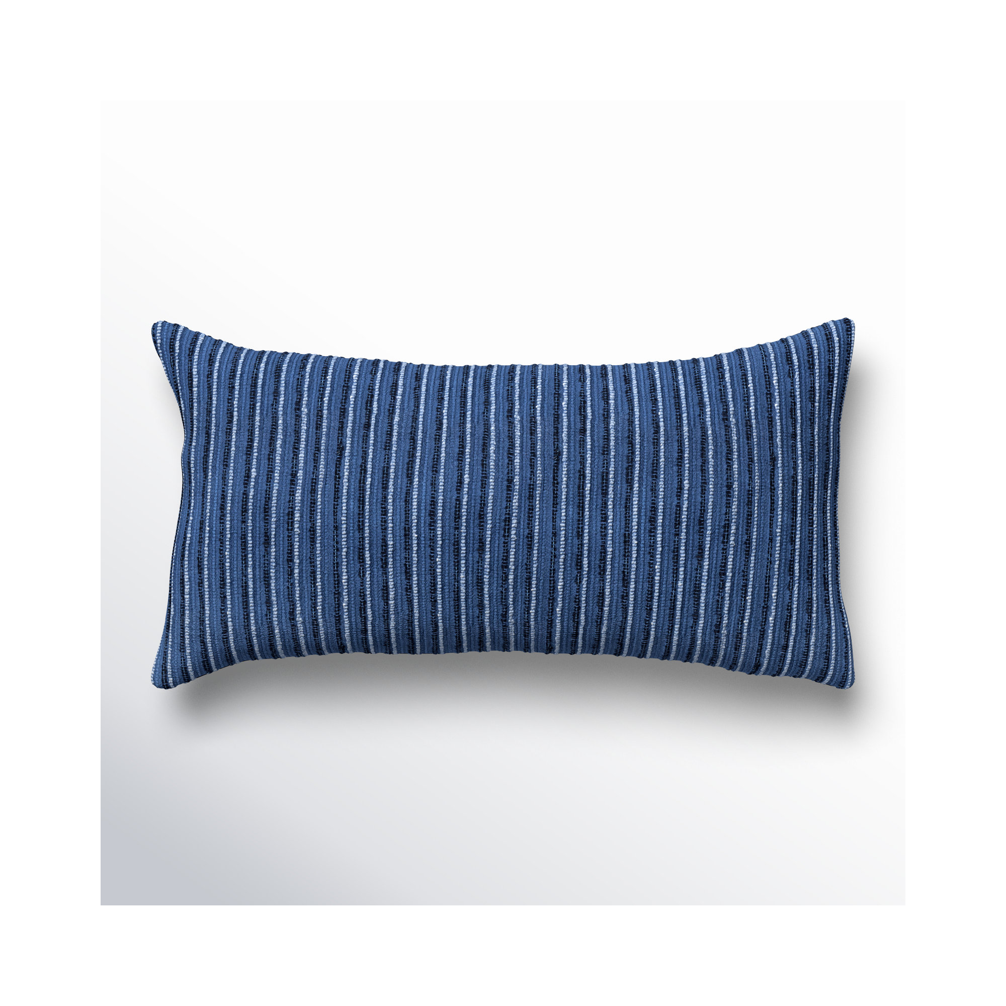 Leifsson Striped Cotton Lumbar Throw Pillow, Blue