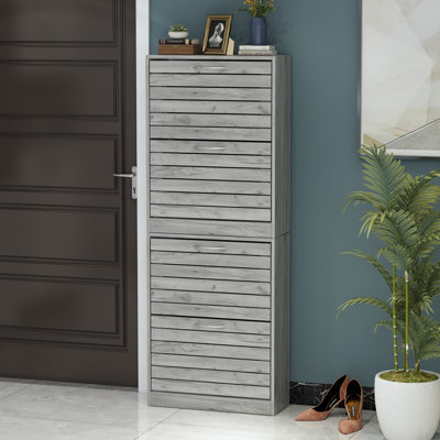 24 Pair Stackable Shoe Storage Cabinet