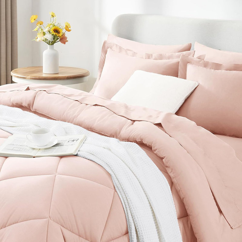 Comforter Set With Sheets 7 Pieces Bed In A Bag Blu...