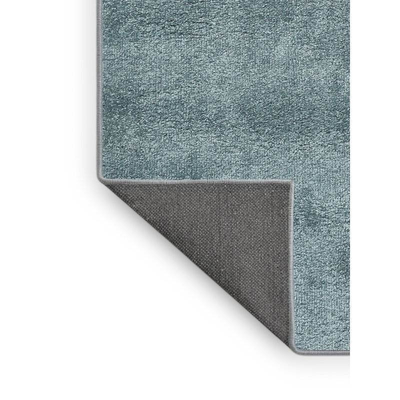 Tapis de zone bleu acier contemporain, Rectangle 8 pi x 12 pi