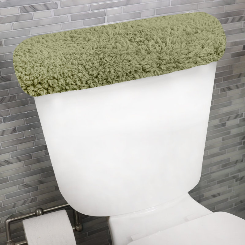 Tapis pour salle de bain Dobrinka, Vert, 10 po x 22 po (couvercle de réservoir)