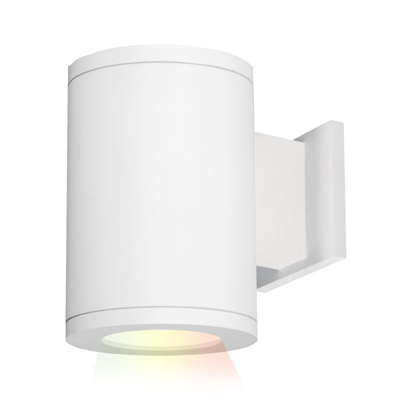 Appliquee à bras extérieur 2 lumières del, Abondant / Vers le mur, blanc