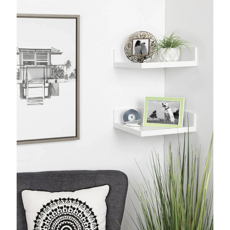 Kinta 2 Piece Accent Shelf, White