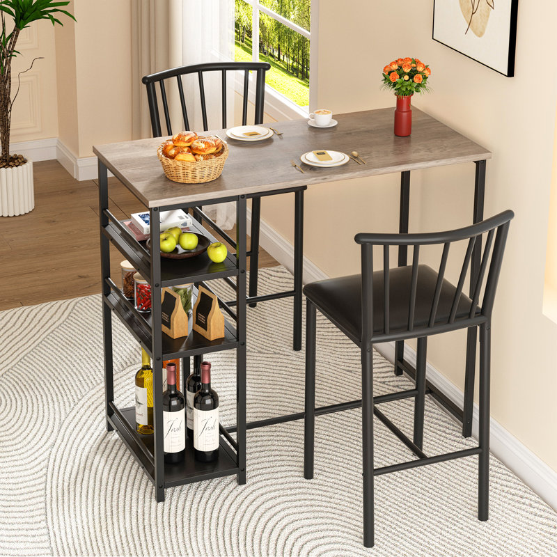Jeronn 3 - Piece Dining Set, Gray