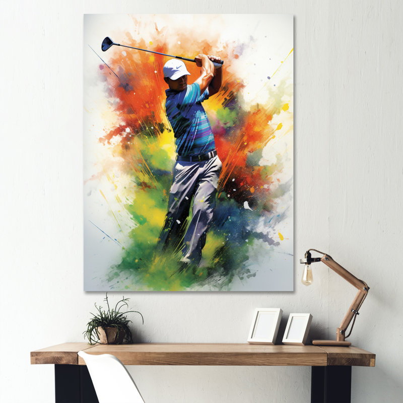 Konan Golf Dynamic Drives I - Art mural golf, Toile tendue, H 40 po x l 30 po x P 1,5 po