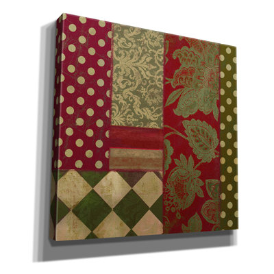 «Red Merry Christmas Patchwork III» par Sasha, Red Barrel Studio, art mural sur toile