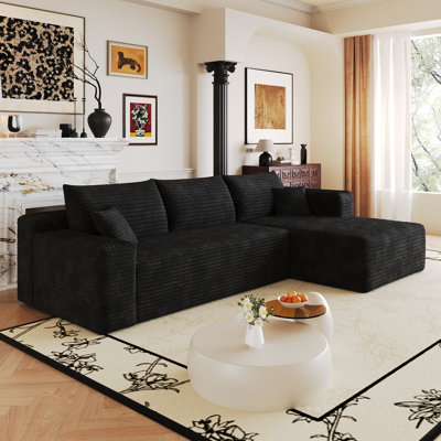 Canapé modulaire à 2 pièces sans assemblage requis, canapé désossé à revêtement libre avec méridienne en L, canapé d'angle à assise profonde pour la chambre à coucher