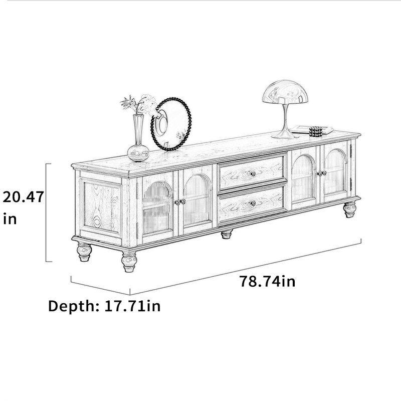 Meuble télé rétro, 78.74"