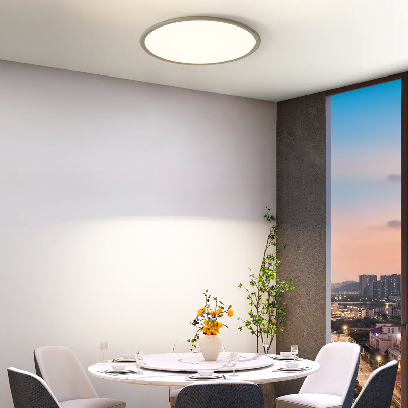 Deshunda 1 - Light LED Flush Mount, White, 3.5cm H x 40cm W x 40cm D