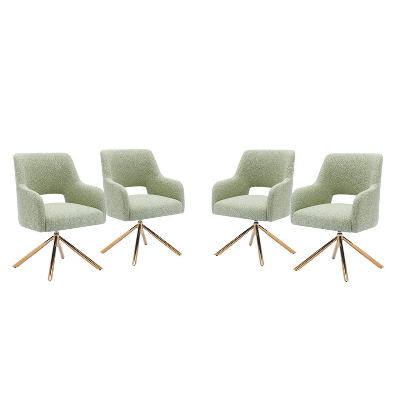 Fauteuil pivotant rembourré Breann, Mélange de polyester vert