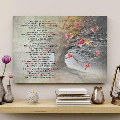 Cardinals - In Heaven I Watch You Everyday Gallery, toile tendue - pour décor commémoratif, décoration intérieure rouge et brune
