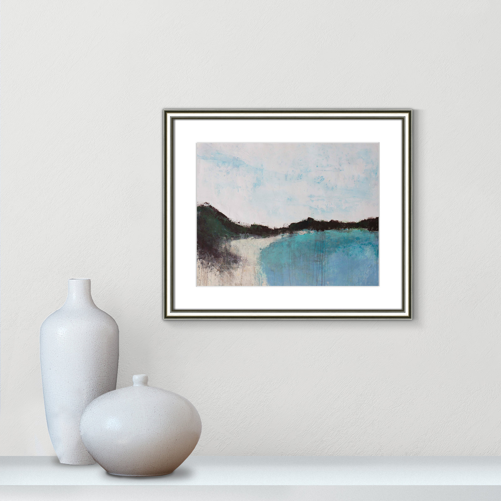 Mountainside Lakeview III Print, 17.25" H x 20.25" W x 0.75" D, Silver Framed