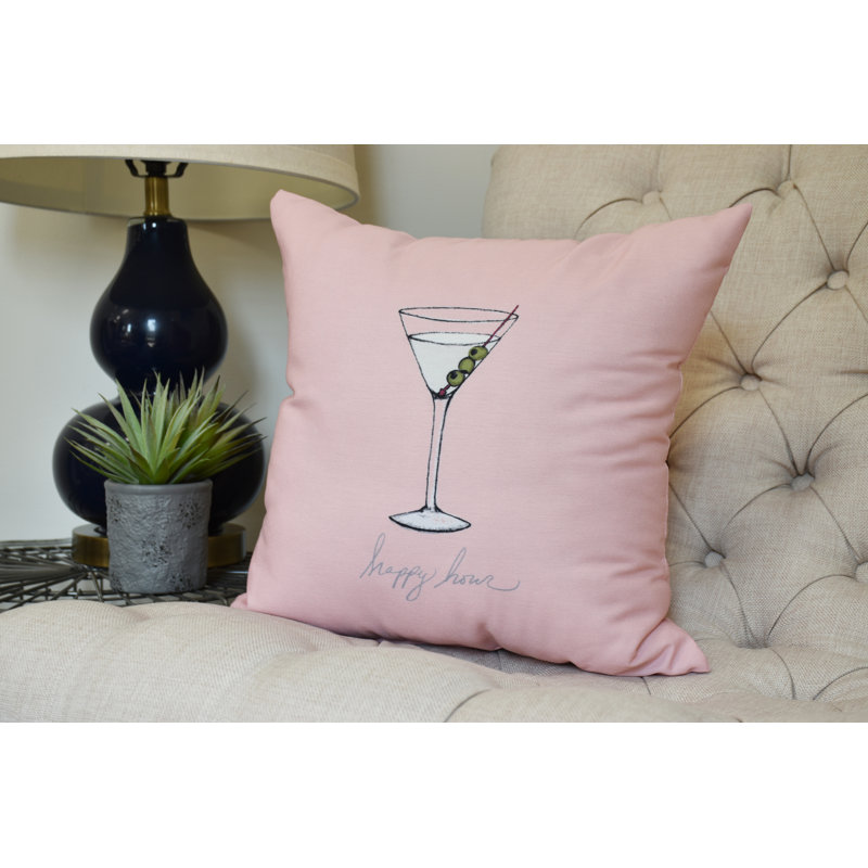 Palm Beach Reversible Throw Pillow, Coral, 26" H x 26" W
